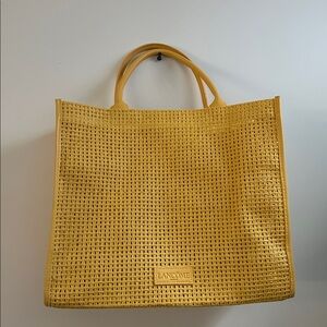 New Lancôme Yellow Woven Tote Bag